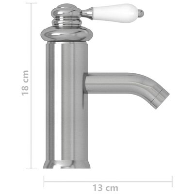 vidaXL Kupaonska slavina za umivaonik srebrna 130 x 180 mm