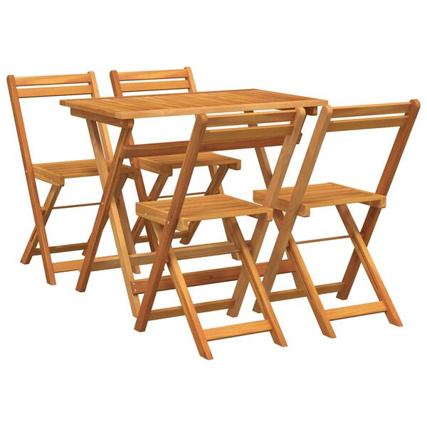 vidaXL Bistro set 5 pcs Prirodna nafta Čvrsto drvo akacije
