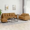 vidaXL 3-dijelni set sofa s jastucima smeđi baršunasti
