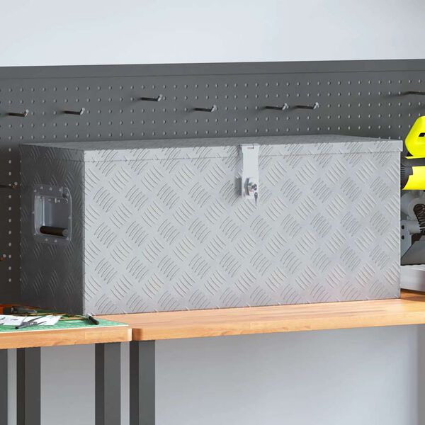 vidaXL Aluminijska kutija 80 x 30 x 35 cm srebrna