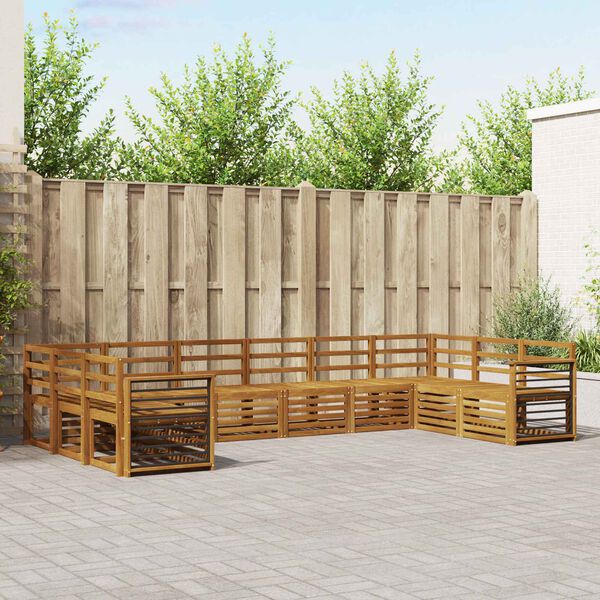 vidaXL Setovi sofa 10 pcs Prirodna Čvrsto drvo akacije