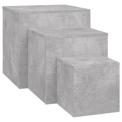 vidaXL Bočni stolići 3 kom siva boja betona od iverice