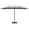 vidaXL Vrtni suncobran Sivo-smeđa 385 x 209 x 244 cm Poliester