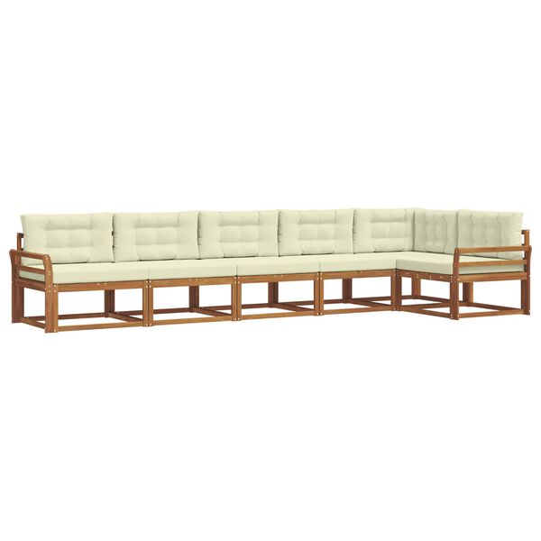 vidaXL Set vanjskih sofa s jastukom 6 pcs Prirodna i krem