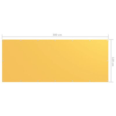 vidaXL Balkonski zastor žuti 120 x 300 cm od tkanine Oxford
