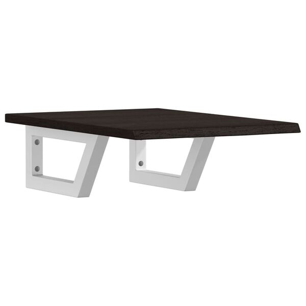 vidaXL Zidna polica za umivaonik od čelika i masivne hrastovine