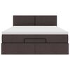 vidaXL Otomanski okvir kreveta s madraca tamnosmeđi 140x200cm tkanine