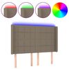 vidaXL LED uzglavlje smeđesivo 147 x 16 x 118/128 cm od tkanine
