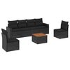 vidaXL 7-dijelni set vrtnih sofa od poliratana s jastucima crni