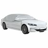 vidaXL Navlaka za pola automobila s kukama srebrna L PEVA