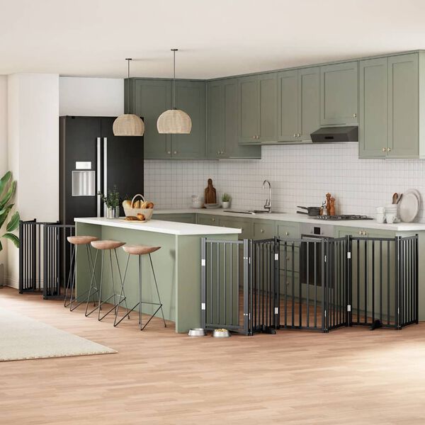 vidaXL Vrata za pse s vrata&scaron;cima 15 panela sklopiva 750 cm drvo topole