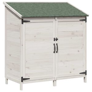 vidaXL Vrtna &Scaron;upa Bijela 106,5 x 56 x 113,5 cm Čvrsto drvo jele