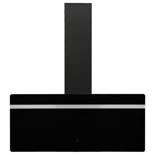 vidaXL Zidna napa 90 cm od čelika i kaljenog stakla crna