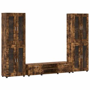 vidaXL Set TV komoda s policom FLORIN Dimljeni hrast Konstruirano drvo