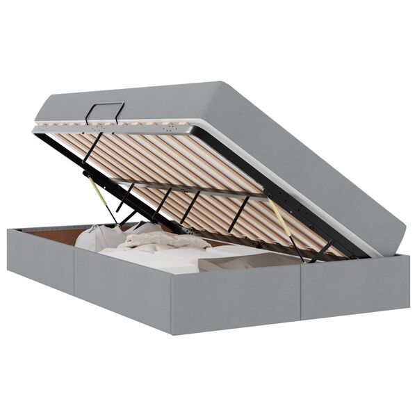 vidaXL Krevet s madracem i skladištem Svijetlo siva 120 x 200 cm
