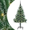vidaXL Umjetno Božićno Drvo s Snježnim Flokom i LED Svjetlom 120 cm