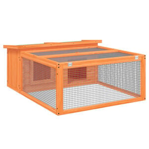 vidaXL Kavez za zečeve smeđi 117,5 x 97 x 47,5 cm od masivne borovine
