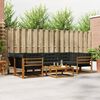 vidaXL Set vanjskih sofa s jastukom 7 pcs Prirodna i crna