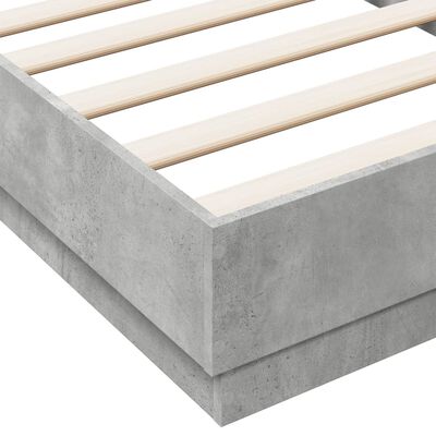 vidaXL Okvir kreveta boja betona 75x190 cm od konstruiranog drva