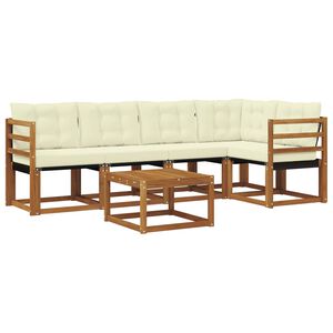 vidaXL Set vanjskih sofa s jastukom 6 pcs Prirodna i krem
