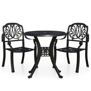 vidaXL 3-dijelni bistro set od lijevanog aluminija crni