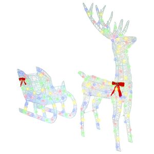 vidaXL Reindeer vuče saonice &scaron;areni 70 x 26 x 129 cm Akril