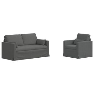 vidaXL Set sofe 2 pcs Tamno siva 158 x 78 x 80 cm tkanina