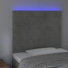 vidaXL LED uzglavlje svjetlosivo 100x5x118/128 cm baršunasto