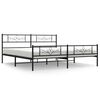 vidaXL Metalni okvir kreveta uzglavlje i podnožje crni 183x213 cm