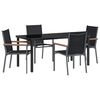 vidaXL Vrtni set za objed 5 pcs Crna Čelik s prahom