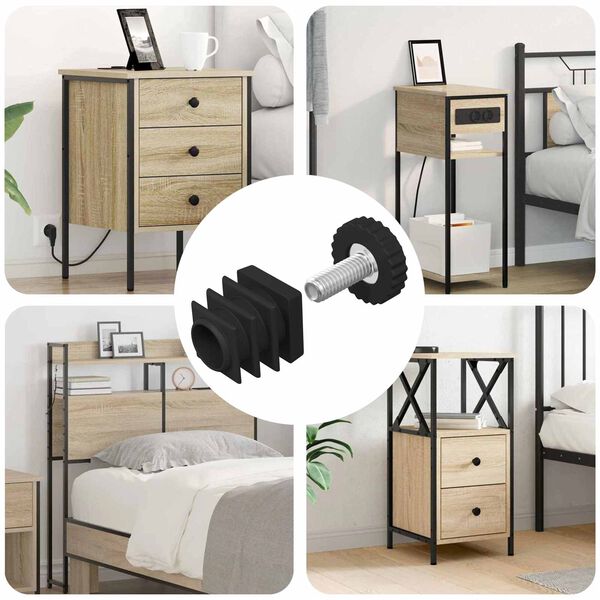 vidaXL Furnirni nivelatori Podesiva 1895 pcs Crna PP