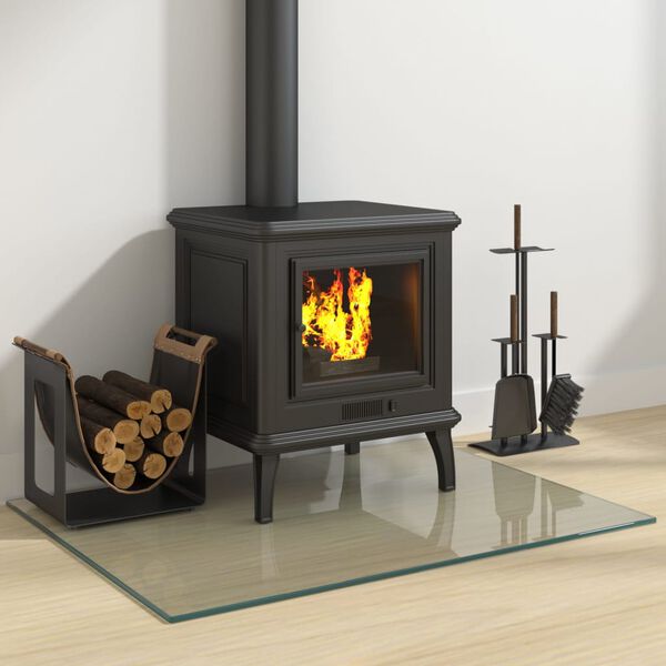 vidaXL Staklena ploča za kamin pravokutna 80x60 cm