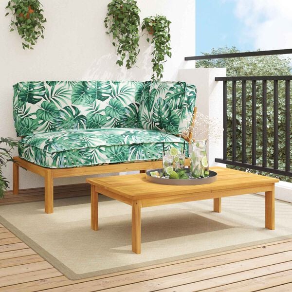 vidaXL Set sofe s jastukom List 2 pcs Uzorak lista Čvrsto drvo akacije