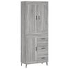 vidaXL Visoka komoda siva sonome 69,5x34x180 cm od konstruiranog drva