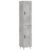 vidaXL Visoka komoda siva betona 34,5x34x180 cm od konstruiranog drva