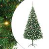 vidaXL Umjetno osvijetljeno božićno drvce s kuglicama 210 cm 910 grana