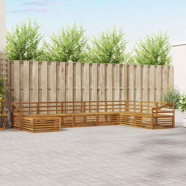 vidaXL Setovi sofa 8 pcs Prirodna Čvrsto drvo akacije