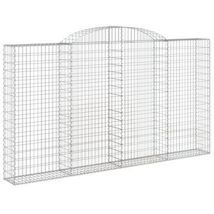 vidaXL Gabionska ko&scaron;ara s lukom 300x30x160/180 cm pocinčano željezo