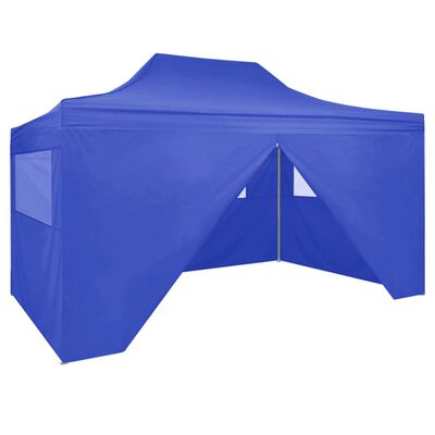 vidaXL Profesionalni sklopivi šator za zabave 3 x 4 m čelični plavi