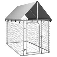 vidaXL Vanjski kavez za pse s krovom 200 x 100 x 150 cm