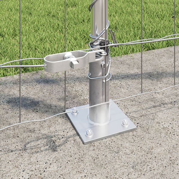 vidaXL Ograda s postovima Srebrno 1,2 x 25 m Čelik