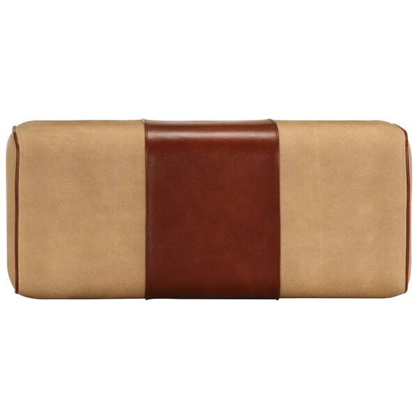 vidaXL Gimnastička klupa smeđa 58 cm prava koža i masivno drvo manga