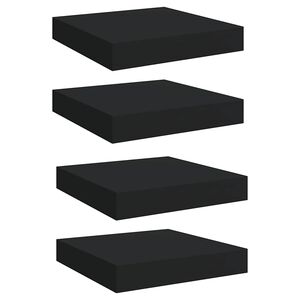 vidaXL Plutajuće zidne police 4 kom crne 23 x 23,5 x 3,8 cm MDF
