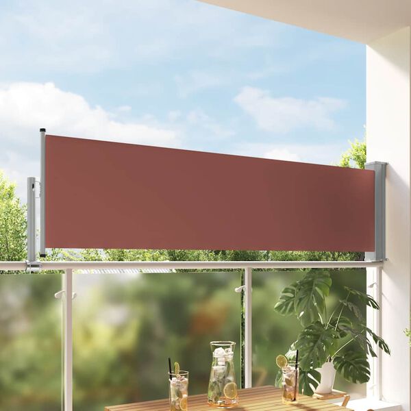vidaXL Uvlačiva bočna tenda za terasu 80 x 300 cm smeđa