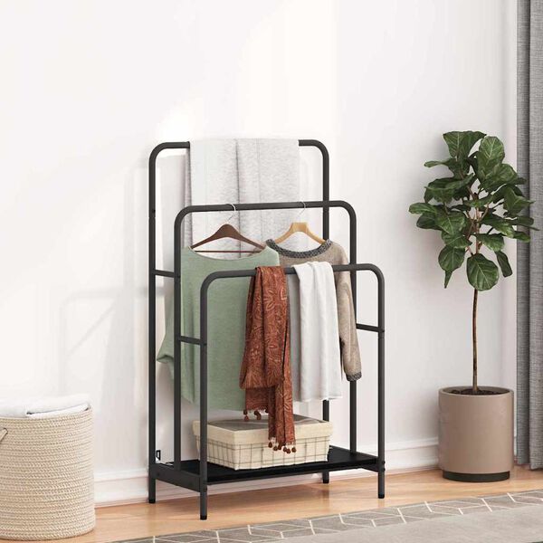 vidaXL Stalak za odjeću s policom Crni hrast 60 x 30 x 100,5 cm