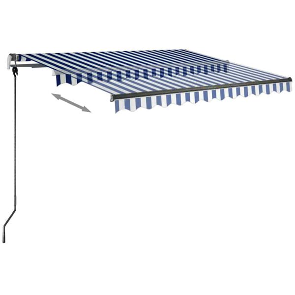 vidaXL Tenda na ručno uvlačenje LED 350 x 250 cm plavo-bijela