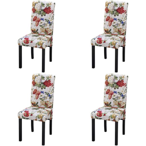 vidaXL Blagovaonske stolice od tkanine 4 kom višebojne