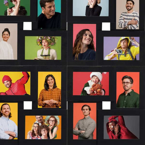 vidaXL Okvir za 24 fotografije (13 x 18 cm) crni MDF