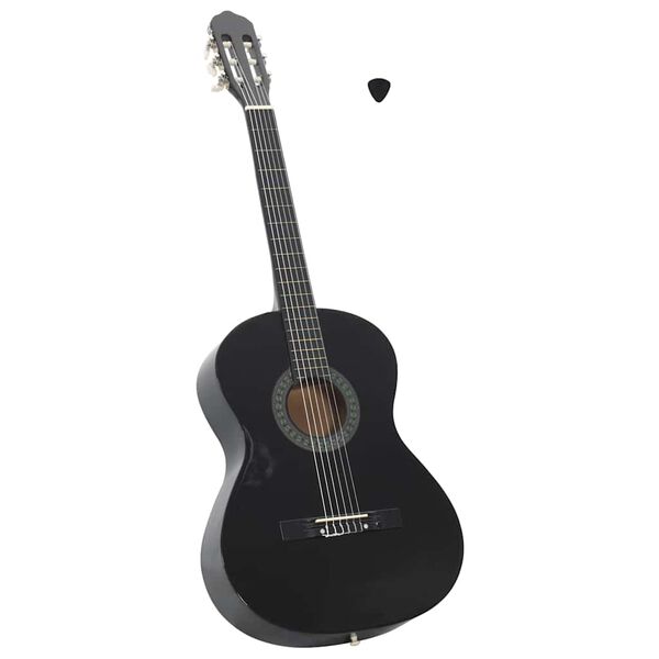 vidaXL Klasična gitara za početnike crna 4/4 39" od drva lipe