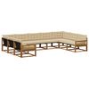 vidaXL Set vanjskih sofa s jastukom 9 pcs Prirodna i bež